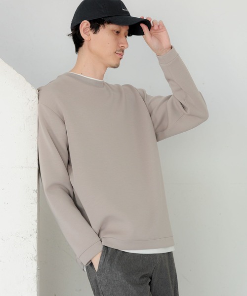 GLOBAL WORK(グローバルワーク)の「ライトクッションクルーレイヤー/704836(Tシャツ/カットソー・メンズ・チャコールグレー/グレー/ライトベージュ/ネイビー/グリーン/ブラック/スカイブルー・MEDIUM/LARGE/SMALL/X-LARGE)」の17枚目の写真