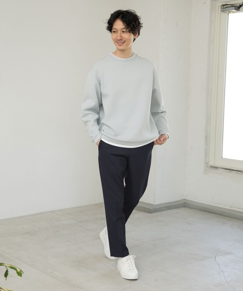 GLOBAL WORK(グローバルワーク)の「ライトクッションクルーレイヤー/704836(Tシャツ/カットソー・メンズ・チャコールグレー/グレー/ライトベージュ/ネイビー/グリーン/ブラック/スカイブルー・MEDIUM/LARGE/SMALL/X-LARGE)」の8枚目の写真