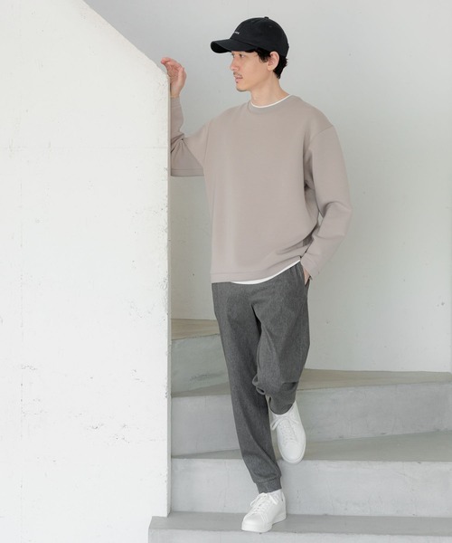 GLOBAL WORK(グローバルワーク)の「ライトクッションクルーレイヤー/704836(Tシャツ/カットソー・メンズ・チャコールグレー/グレー/ライトベージュ/ネイビー/グリーン/ブラック/スカイブルー・MEDIUM/LARGE/SMALL/X-LARGE)」の9枚目の写真