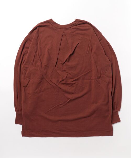 Settimissimo（セッティミッシモ）の「バックタックボリュームスリーブロングTシャツ（Tシャツ/カットソー・レディース・アイボリー/スミクロ/ブラウン・FREE）」の16枚目の写真