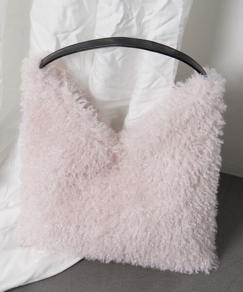 Firsthand（ファーストハンド）の「Firsthand/ファーストハンド Ecofur Triangle Tote / エコファートライアングルトートバッグ（トートバッグ・レディース・ピンク/オフホワイト/チャコールグレー・ONE SIZE）」の19枚目の写真