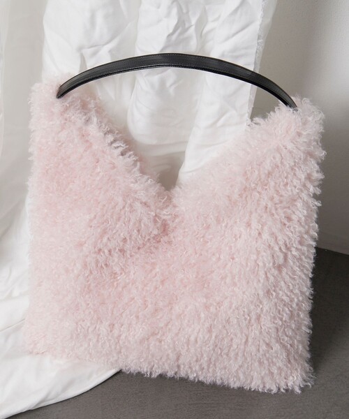 Firsthand（ファーストハンド）の「Firsthand/ファーストハンド Ecofur Triangle Tote / エコファートライアングルトートバッグ（トートバッグ・レディース・ピンク/オフホワイト/チャコールグレー・ONE SIZE）」の15枚目の写真