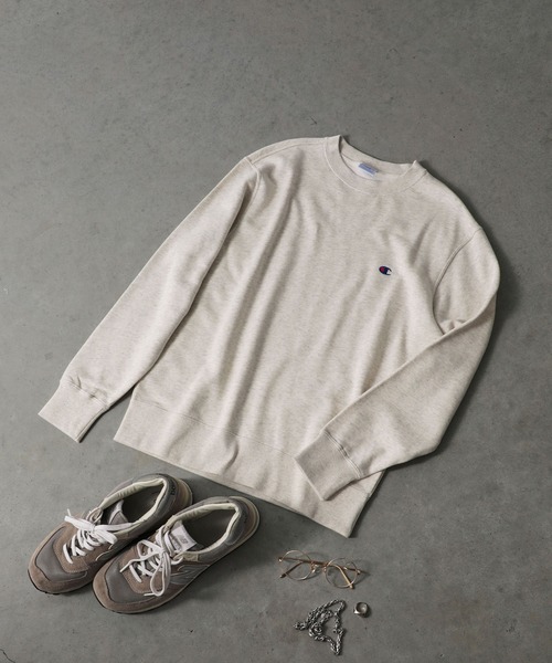 Champion（チャンピオン）の「【Champion】C3-Y035 CREW NECK SWEATSHIRT/長袖/トレーナー/スウェット/チャンピオン（スウェット・メンズ・ブラック/オートミール/ホワイト/ネイビー/グレー/グリーン/ブルー/クリーム/グレイッシュブルー/レッド/ブルーグリーン/グレイッシュベージュ/チョコ・L/S/M/XL/XXL）」の6枚目の写真