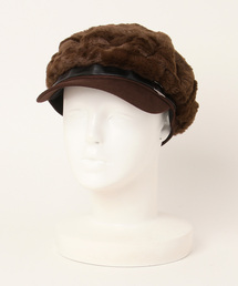 cachenez | カシュネ cache nez / ベルト付フェイクファーキャスケット(キャスケット)