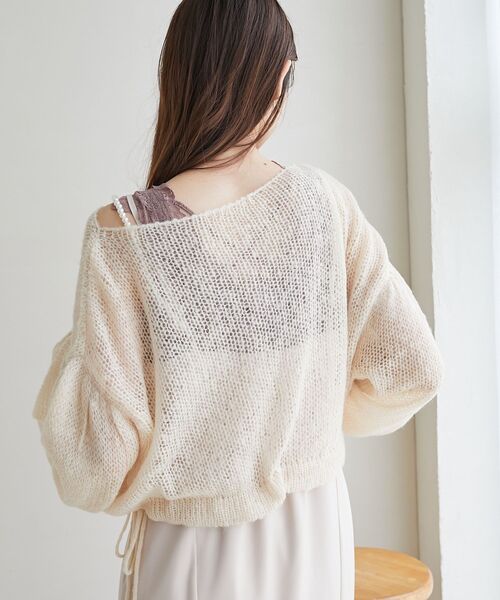 MAJESTIC LEGON(マジェスティックレゴン)の「ドロストメッシュニット(ニット/セーター・レディース・アイボリー/チャコールグレー/ピンク・MEDIUM)」の11枚目の写真