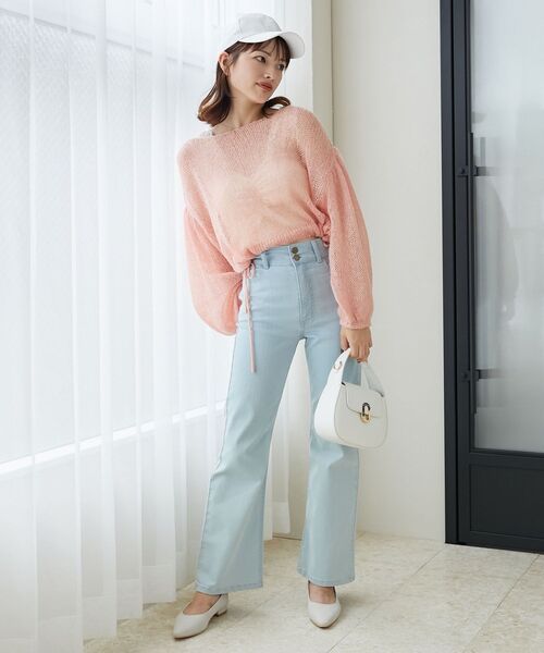 MAJESTIC LEGON(マジェスティックレゴン)の「ドロストメッシュニット(ニット/セーター・レディース・アイボリー/チャコールグレー/ピンク・MEDIUM)」の12枚目の写真