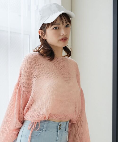 MAJESTIC LEGON(マジェスティックレゴン)の「ドロストメッシュニット(ニット/セーター・レディース・アイボリー/チャコールグレー/ピンク・MEDIUM)」の16枚目の写真