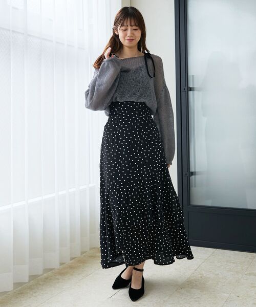 MAJESTIC LEGON(マジェスティックレゴン)の「ドロストメッシュニット(ニット/セーター・レディース・アイボリー/チャコールグレー/ピンク・MEDIUM)」の20枚目の写真