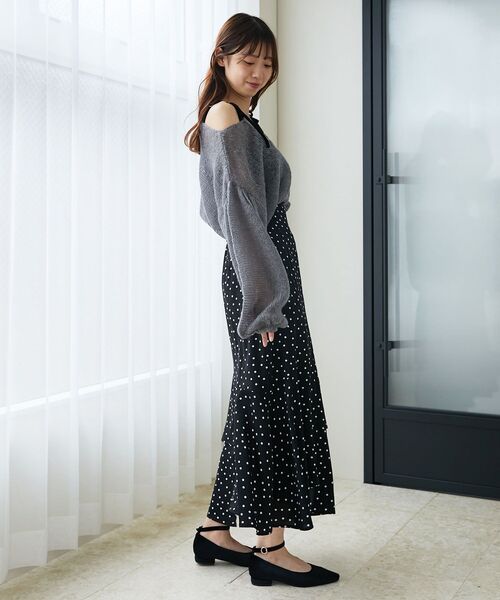 MAJESTIC LEGON(マジェスティックレゴン)の「ドロストメッシュニット(ニット/セーター・レディース・アイボリー/チャコールグレー/ピンク・MEDIUM)」の21枚目の写真