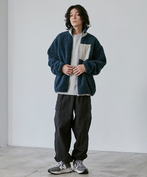 coen(コーエン)の「<Parknik>ボアフリーススタンドブルゾン(ブルゾン・メンズ・ナチュラル/ネイビー・XL/L/M/S)」の14枚目の写真