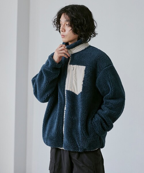 coen(コーエン)の「<Parknik>ボアフリーススタンドブルゾン(ブルゾン・メンズ・ナチュラル/ネイビー・XL/L/M/S)」の15枚目の写真