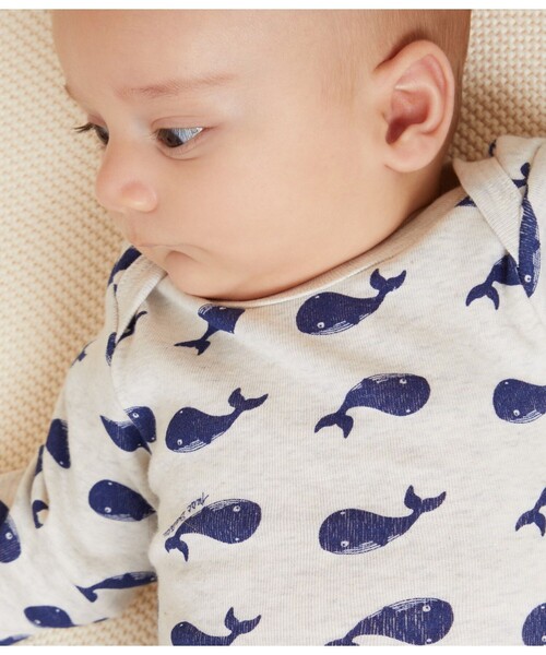 PETIT BATEAU(プチバトー)の「長袖ボディ3枚組(ロンパース・キッズ・ホワイト系その他・12MONTH/24MONTH/6MONTH/18MONTH)」の5枚目の写真