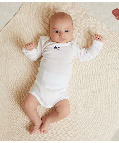 PETIT BATEAU(プチバトー)の「長袖ボディ3枚組(ロンパース・キッズ・ホワイト系その他・12MONTH/24MONTH/6MONTH/18MONTH)」の7枚目の写真