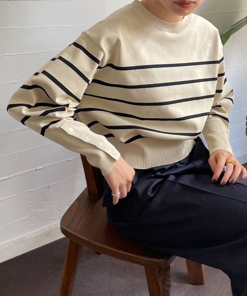 LOWRYS FARM（ローリーズファーム）の「スポンディッシュボタンロングスリーブ　968891（ニット/セーター・レディース・ベージュ/ブラック/その他/アイボリー・FREE）」の18枚目の写真