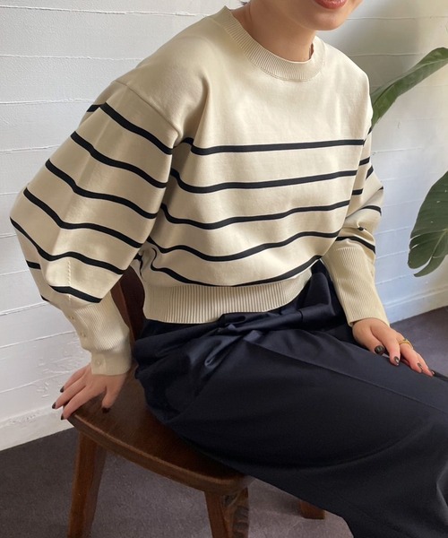 LOWRYS FARM（ローリーズファーム）の「スポンディッシュボタンロングスリーブ　968891（ニット/セーター・レディース・ベージュ/ブラック/その他/アイボリー・FREE）」の19枚目の写真