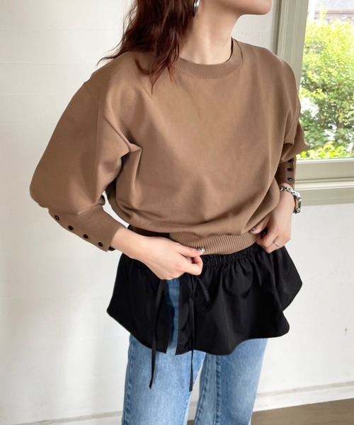 LOWRYS FARM（ローリーズファーム）の「スポンディッシュボタンロングスリーブ　968891（ニット/セーター・レディース・ベージュ/ブラック/その他/アイボリー・FREE）」の9枚目の写真