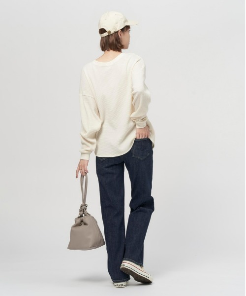 Sweet Camel（スウィートキャメル）の「【Sweet Camel】スレンダーワイドパンツ（デニムパンツ・レディース・ダークインディゴブルー・SS/L/M/S/LL）」の10枚目の写真