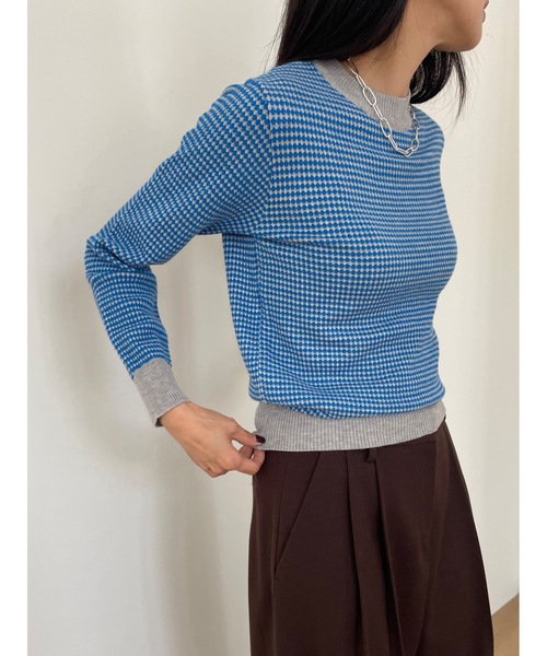 Didot.showroom(ディドット ショールーム)の「ミクロダイア リンガー ニット(ニット/セーター・レディース・イエロー/グレー/チャコールグレー・FREE)」の3枚目の写真