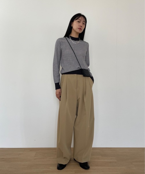Didot.showroom(ディドット ショールーム)の「ミクロダイア リンガー ニット(ニット/セーター・レディース・イエロー/グレー/チャコールグレー・FREE)」の5枚目の写真