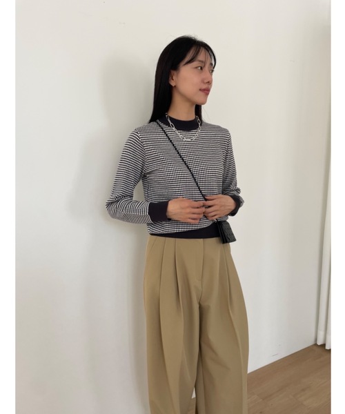 Didot.showroom(ディドット ショールーム)の「ミクロダイア リンガー ニット(ニット/セーター・レディース・イエロー/グレー/チャコールグレー・FREE)」の8枚目の写真