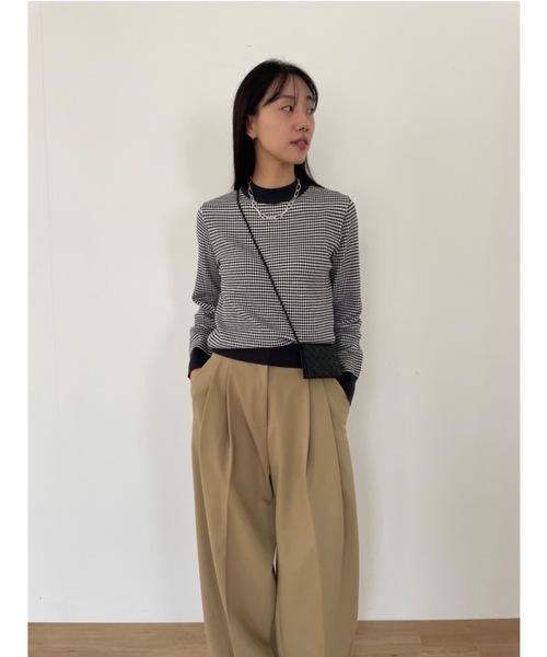 Didot.showroom(ディドット ショールーム)の「ミクロダイア リンガー ニット(ニット/セーター・レディース・イエロー/グレー/チャコールグレー・FREE)」の6枚目の写真
