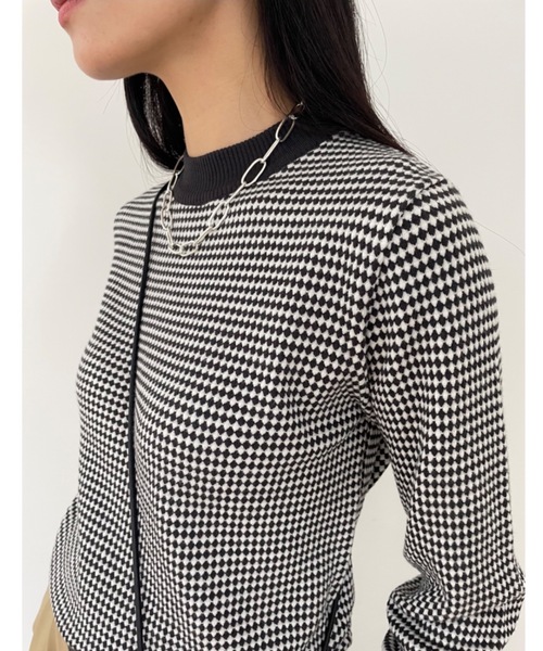 Didot.showroom(ディドット ショールーム)の「ミクロダイア リンガー ニット(ニット/セーター・レディース・イエロー/グレー/チャコールグレー・FREE)」の4枚目の写真