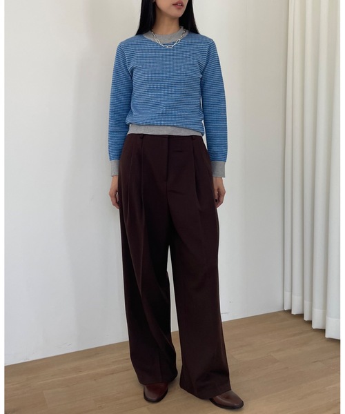 Didot.showroom(ディドット ショールーム)の「ミクロダイア リンガー ニット(ニット/セーター・レディース・イエロー/グレー/チャコールグレー・FREE)」の12枚目の写真
