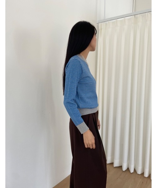 Didot.showroom(ディドット ショールーム)の「ミクロダイア リンガー ニット(ニット/セーター・レディース・イエロー/グレー/チャコールグレー・FREE)」の14枚目の写真