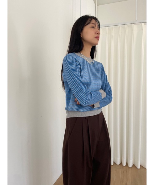 Didot.showroom(ディドット ショールーム)の「ミクロダイア リンガー ニット(ニット/セーター・レディース・イエロー/グレー/チャコールグレー・FREE)」の13枚目の写真