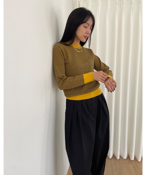 Didot.showroom(ディドット ショールーム)の「ミクロダイア リンガー ニット(ニット/セーター・レディース・イエロー/グレー/チャコールグレー・FREE)」の20枚目の写真