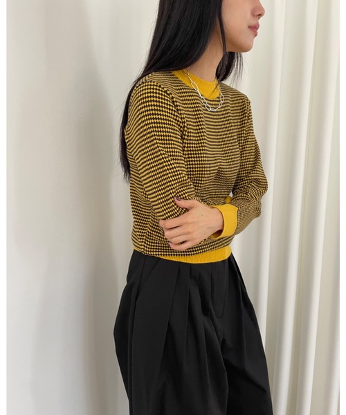 Didot.showroom(ディドット ショールーム)の「ミクロダイア リンガー ニット(ニット/セーター・レディース・イエロー/グレー/チャコールグレー・FREE)」の22枚目の写真
