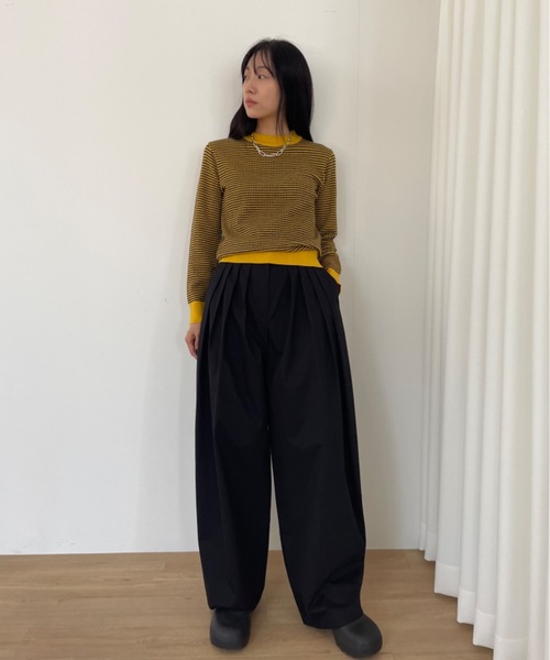 Didot.showroom(ディドット ショールーム)の「ミクロダイア リンガー ニット(ニット/セーター・レディース・イエロー/グレー/チャコールグレー・FREE)」の18枚目の写真