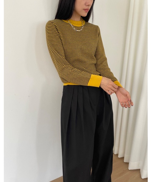 Didot.showroom(ディドット ショールーム)の「ミクロダイア リンガー ニット(ニット/セーター・レディース・イエロー/グレー/チャコールグレー・FREE)」の21枚目の写真