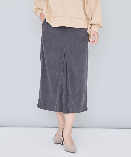 Arnold Palmer（アーノルドパーマー）の「コーデュロイ タックスカート（スカート・レディース・アイボリー/チャコールグレー/ライトベージュ・S/L/M）」の3枚目の写真