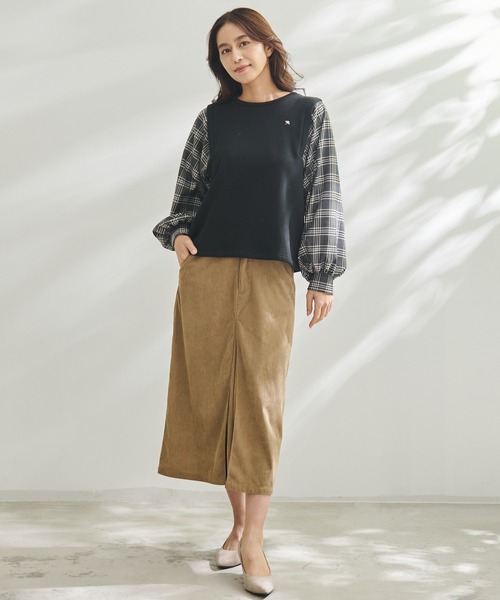 Arnold Palmer（アーノルドパーマー）の「コーデュロイ タックスカート（スカート・レディース・アイボリー/チャコールグレー/ライトベージュ・S/L/M）」の18枚目の写真