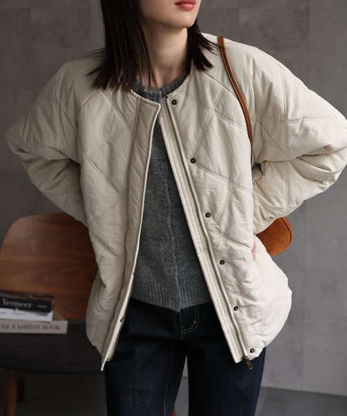 セール】【選べる着丈】中綿ダイヤキルティングコート＜フード部分