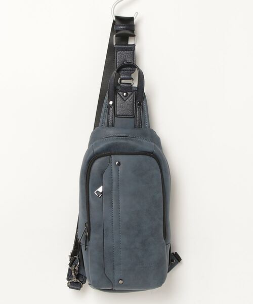 Misto Forza（ミストフォルツァ）の「スウェード調 合皮 ボディバッグ（ボディバッグ/ウエストポーチ・メンズ・ネイビー/ブラック/グレー・ﾌﾘ-）」の3枚目の写真