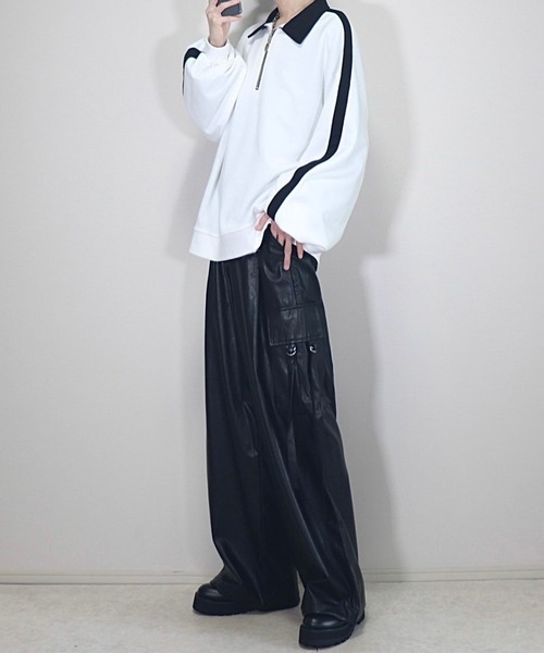 ルーズ ハーフジップサイドラインスウェット（スウェット）｜Loose/ルース（ルース）