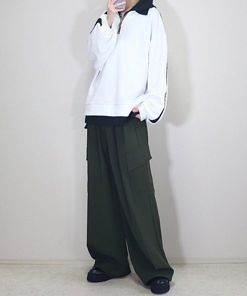 ルーズ ハーフジップサイドラインスウェット（スウェット）｜Loose/ルース（ルース）