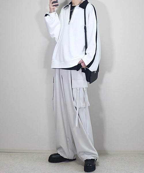 ルーズ ハーフジップサイドラインスウェット（スウェット）｜Loose/ルース（ルース）