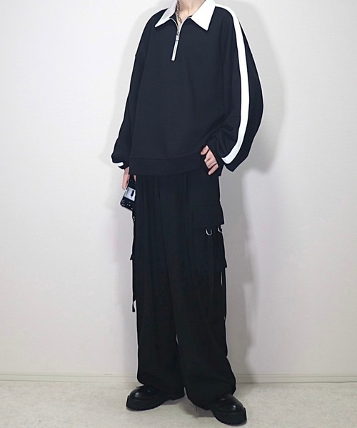 ルーズ ハーフジップサイドラインスウェット（スウェット）｜Loose/ルース（ルース）