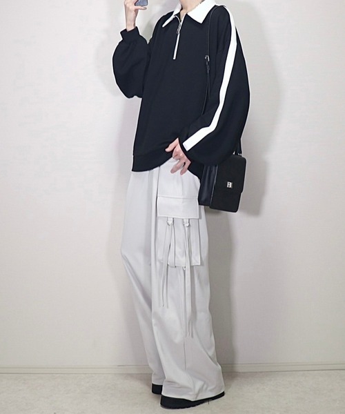 ルーズ ハーフジップサイドラインスウェット（スウェット）｜Loose/ルース（ルース）