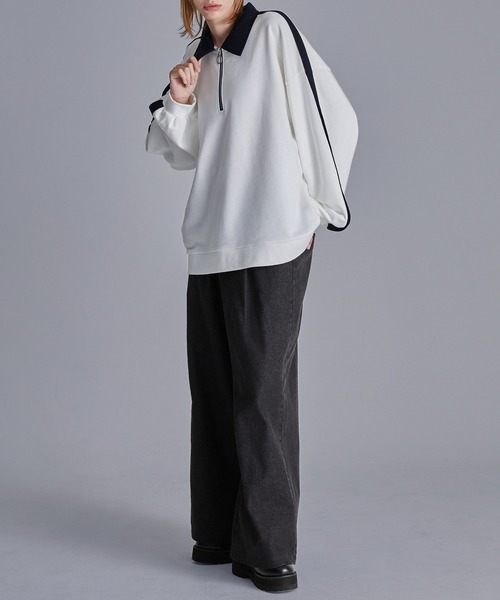 ルーズ ハーフジップサイドラインスウェット（スウェット）｜Loose/ルース（ルース）