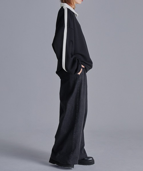 ルーズ ハーフジップサイドラインスウェット（スウェット）｜Loose/ルース（ルース）