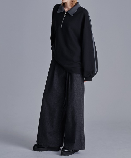 ルーズ ハーフジップサイドラインスウェット（スウェット）｜Loose/ルース（ルース）