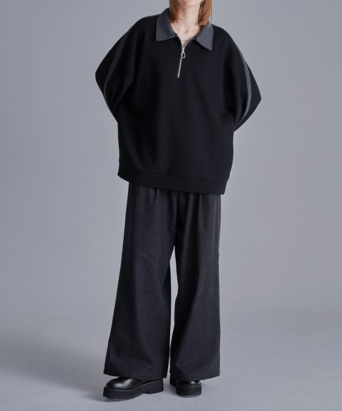 ADAMASTE（アダマスト）の「side line half zip sweat - サイド