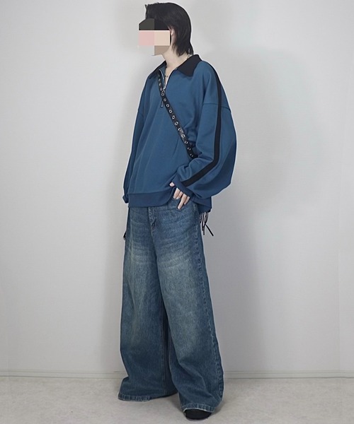 ルーズ ハーフジップサイドラインスウェット（スウェット）｜Loose/ルース（ルース）