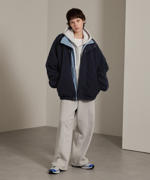 リバーシブル ナイロン×フリース オーバートラックブルゾン