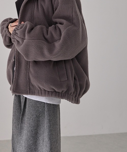 EMMA CLOTHES(エマクローズ)の「リバーシブル ナイロン×フリース オーバートラックブルゾン(ブルゾン・メンズ・ブラック/アイボリー系/グレー系/ブルー系/グレー/チャコール/グレイッシュベージュ/グレイッシュブルー・L/M)」の20枚目の写真