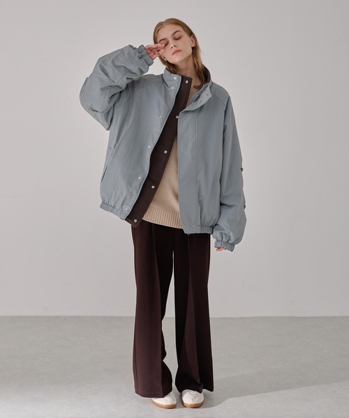 EMMA CLOTHES(エマクローズ)の「リバーシブル ナイロン×フリース オーバートラックブルゾン(ブルゾン・メンズ・ブラック/アイボリー系/グレー系/ブルー系/グレー/チャコール/グレイッシュベージュ/グレイッシュブルー・L/M)」の15枚目の写真